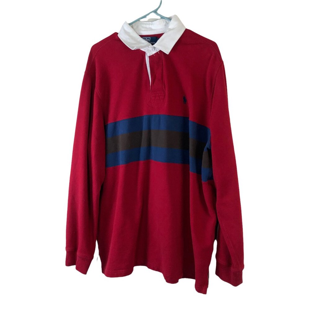 Polo Ralph Lauren XL Mens Shirt Long Sleeve Striped Pullover Collared